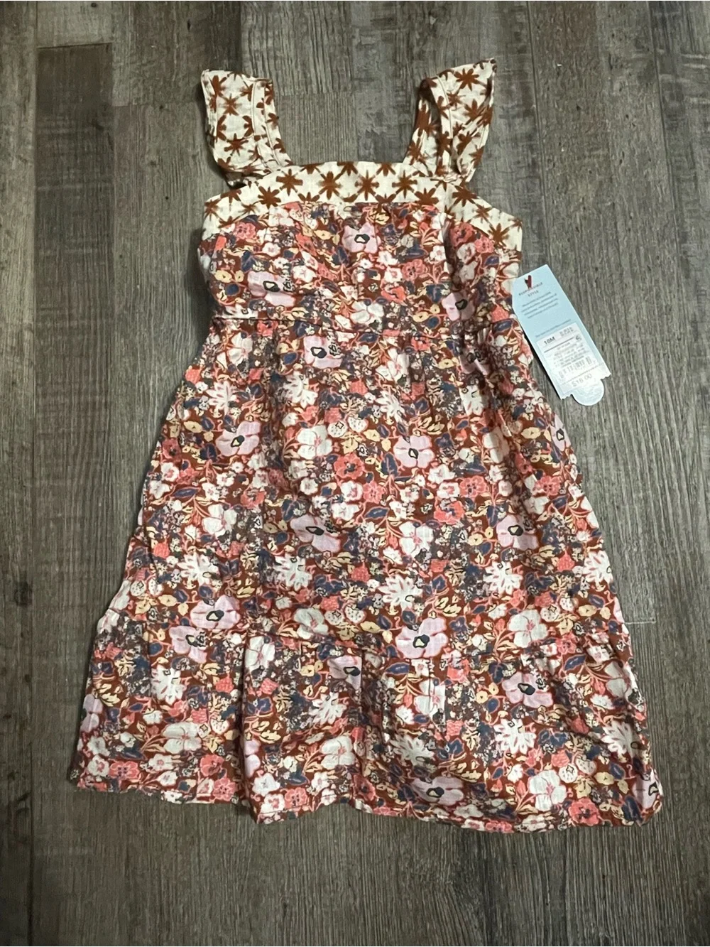 Toddler Girls' Floral Sleeveless Sun Dress 18 Months ~ Retro star Neckline ~ NWT
